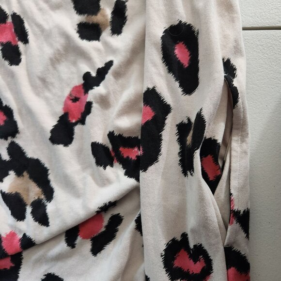 Terra & Sky Dress Womens 3X Leopard Print Flutter Sleeve T-Shirt Dress Beige Bla - Picture 13 of 14